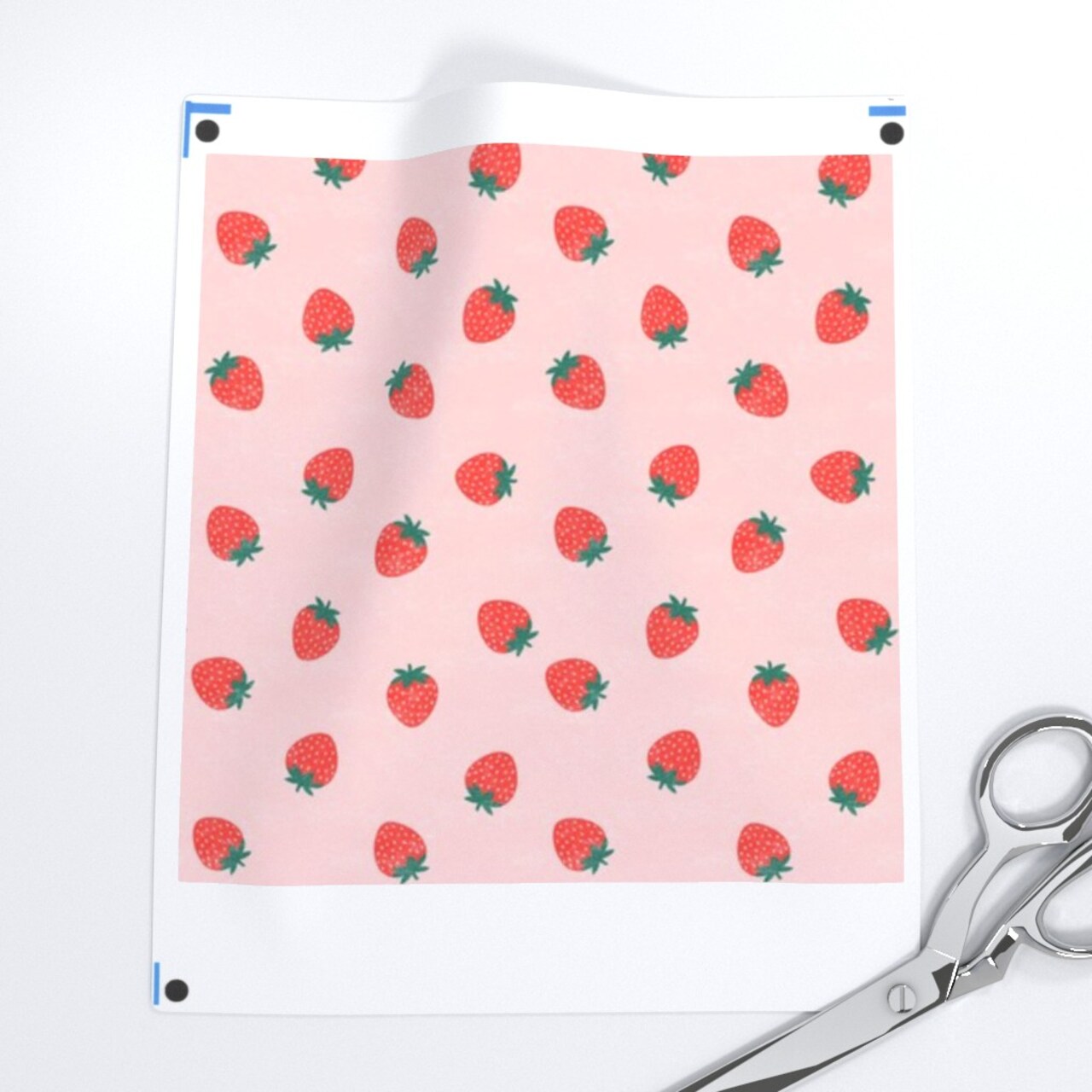 Little Strawberry Pink Summer Small Scale Whimsical Fruit Food Playful Cute Boho Baby Custom Printed Fabric by Spoonflower Various Fabrics by the Yard or Fat Quarter 16701132
